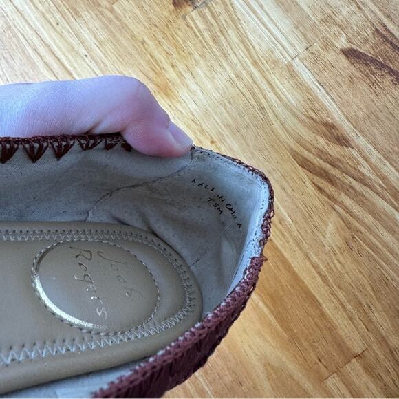Jack Rogers Bordo Maroon Suede Ballet Flats Size 7.5 - Picture 7 of 7